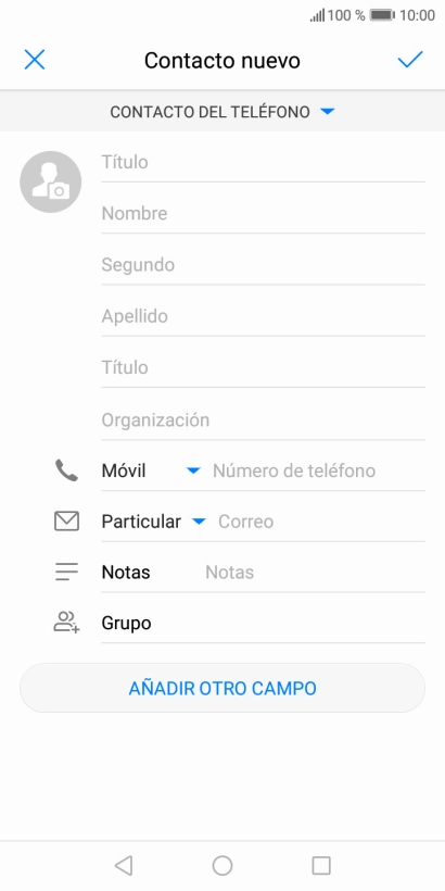 Pulsa Nombre e introduce el nombre deseado.