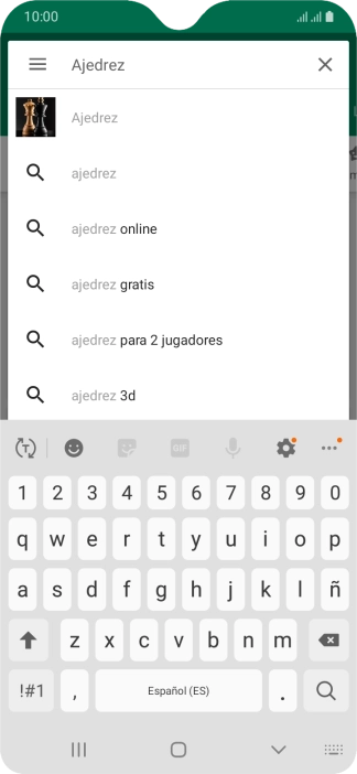 Introduce el nombre del tema o de la app y pulsa el icono de búsqueda. Introduce el nombre del tema o de la app y pulsa el icono de búsqueda.