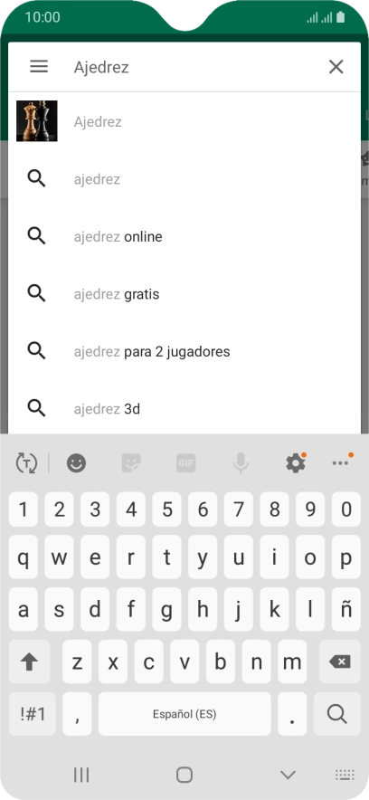 Introduce el nombre del tema o de la app y pulsa el icono de búsqueda. Introduce el nombre del tema o de la app y pulsa el icono de búsqueda.