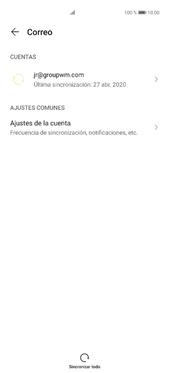 Pulsa Ajustes de la cuenta.