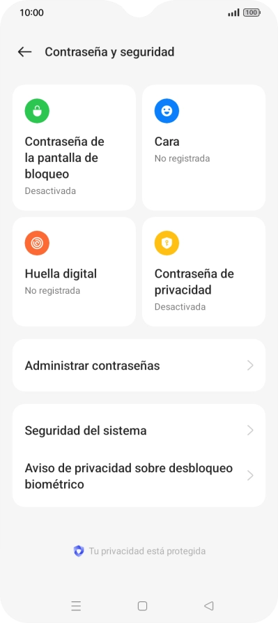 Pulsa Seguridad del sistema. Pulsa Seguridad del sistema.