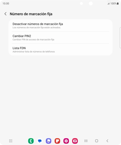 Pulsa Desactivar números de marcación fija.