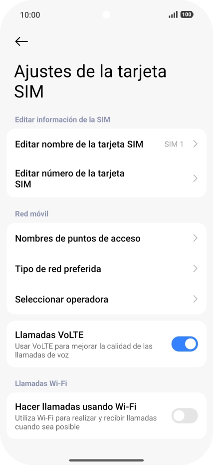 Pulsa Tipo de red preferida.