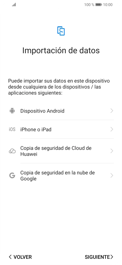Puedes transferir el contenido de otro teléfono cuando activas tu teléfono por primera vez y cuando lo has restablecido. Cuando aparezca en la pantalla del teléfono esta imagen, ya está listo para la transmisión del contenido del otro teléfono. Puedes transferir el contenido de otro teléfono cuando activas tu teléfono por primera vez y cuando lo has restablecido. Cuando aparezca en la pantalla del teléfono esta imagen, ya está listo para la transmisión del contenido del otro teléfono.