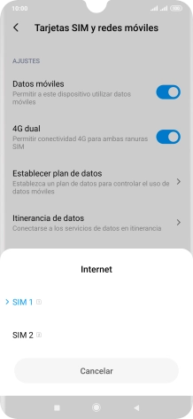 Pulsa la tarjeta SIM deseada. Pulsa la tarjeta SIM deseada.