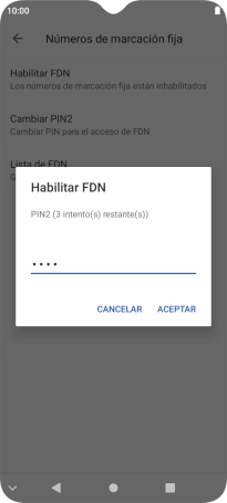 Introduce el código PIN2 y pulsa ACEPTAR. Introduce el código PIN2 y pulsa ACEPTAR.