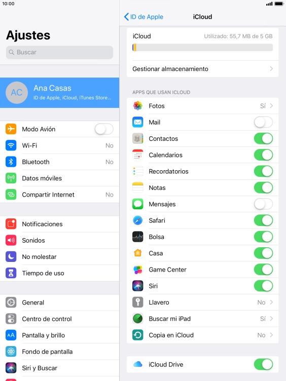Pulsa Copia en iCloud.