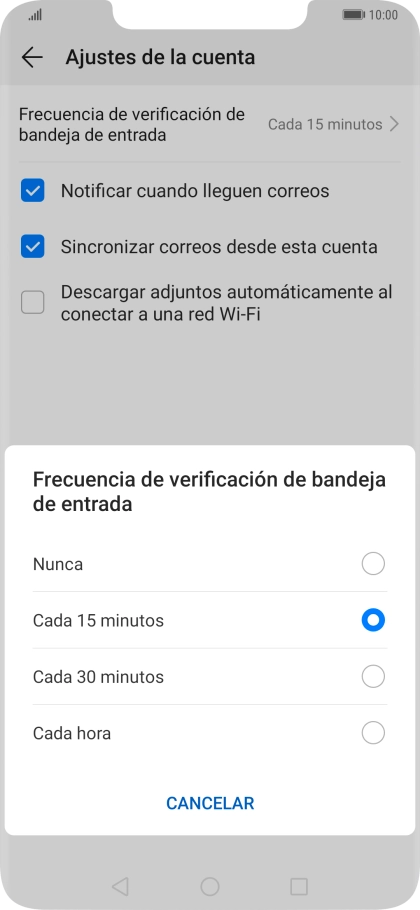 Pulsa el ajuste deseado. Pulsa el ajuste deseado.