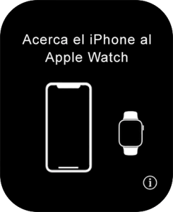Coloca el Apple Watch junto al teléfono. Coloca el Apple Watch junto al teléfono.