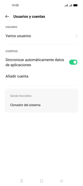 Pulsa Añadir cuenta. Pulsa Añadir cuenta.