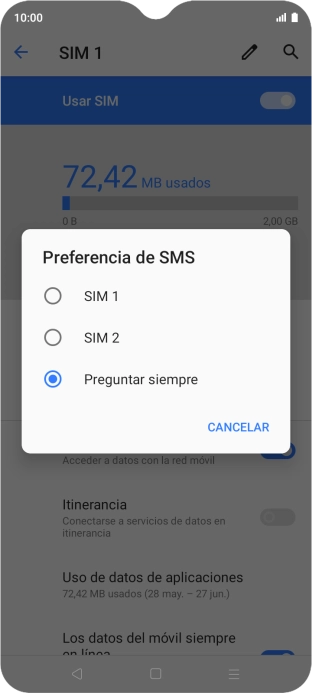 Pulsa el ajuste deseado. Pulsa el ajuste deseado.
