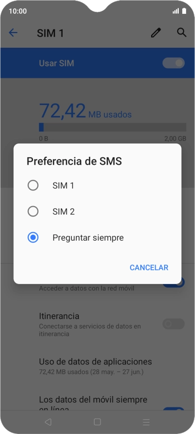 Pulsa el ajuste deseado. Pulsa el ajuste deseado.