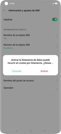 Si activas la función, pulsa Activar. Si activas la función, pulsa Activar.