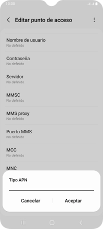 Introduce default y pulsa Aceptar. Introduce default y pulsa Aceptar.
