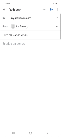 Pulsa en el campo de escritura y escribe el texto del correo electrónico. Pulsa en el campo de escritura y escribe el texto del correo electrónico.