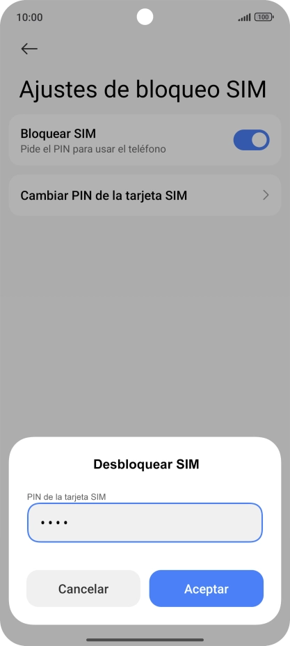 Introduce tu código PIN y pulsa Aceptar. Introduce tu código PIN y pulsa Aceptar.