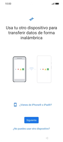 Sigue las indicaciones de la pantalla para transferir contenido desde otro teléfono. Sigue las indicaciones de la pantalla para transferir contenido desde otro teléfono.