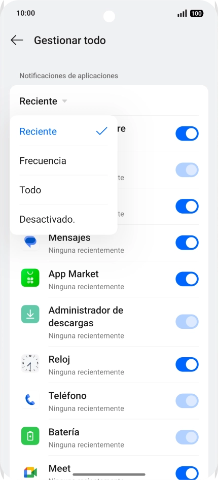Pulsa el ajuste deseado. Pulsa el ajuste deseado.