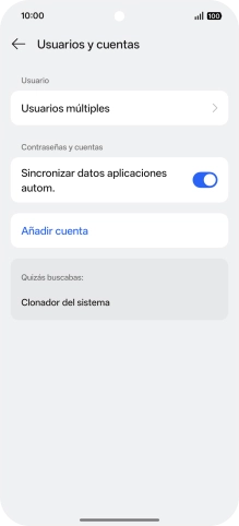 Pulsa Añadir cuenta. Pulsa Añadir cuenta.
