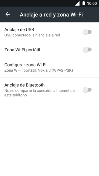 Pulsa Zona Wi-Fi portátil.