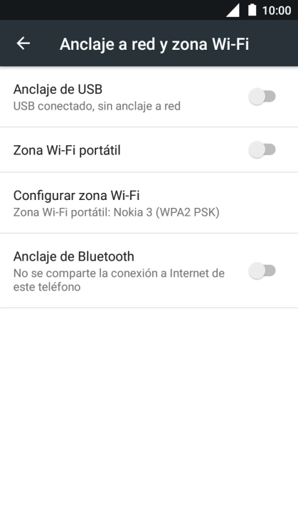 Pulsa Zona Wi-Fi portátil.