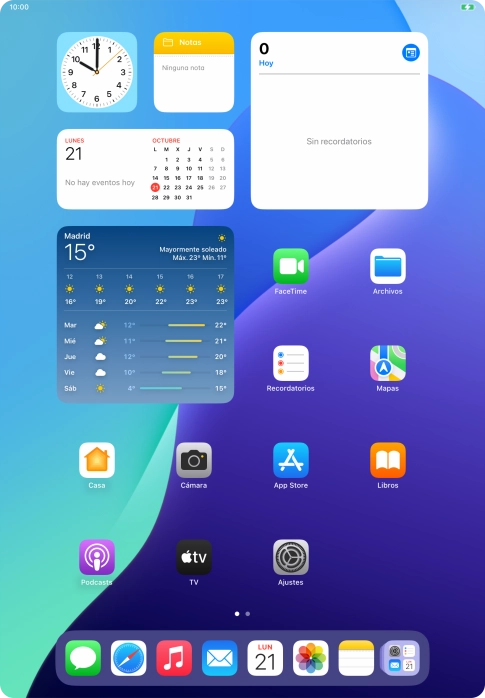 Cuando el icono de carga de batería aparece en la pantalla, la tablet se está cargando. Cuando el icono de carga de batería aparece en la pantalla, la tablet se está cargando.