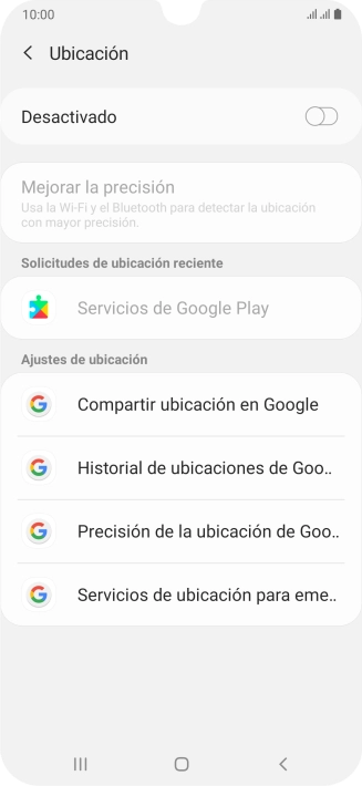 Pulsa el indicador para activar o desactivar la función.