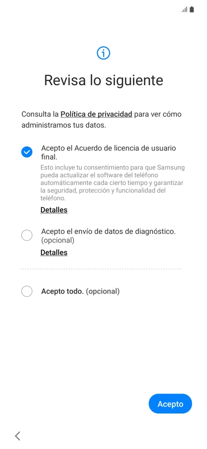 Pulsa Acepto. Pulsa Acepto.