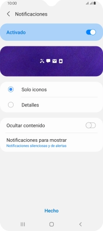 Pulsa los ajustes deseados para activarlos o desactivarlos. Pulsa los ajustes deseados para activarlos o desactivarlos.