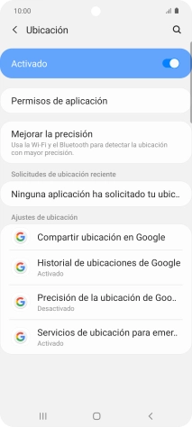 Pulsa Permisos de aplicación. Pulsa Permisos de aplicación.