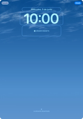 Si deseas personalizar la vista de la fecha en la pantalla de bloqueo, pulsa el widget de la fecha y sigue las indicaciones de la pantalla para seleccionar la vista de widgets deseada. Si deseas personalizar la vista de la fecha en la pantalla de bloqueo, pulsa el widget de la fecha y sigue las indicaciones de la pantalla para seleccionar la vista de widgets deseada.