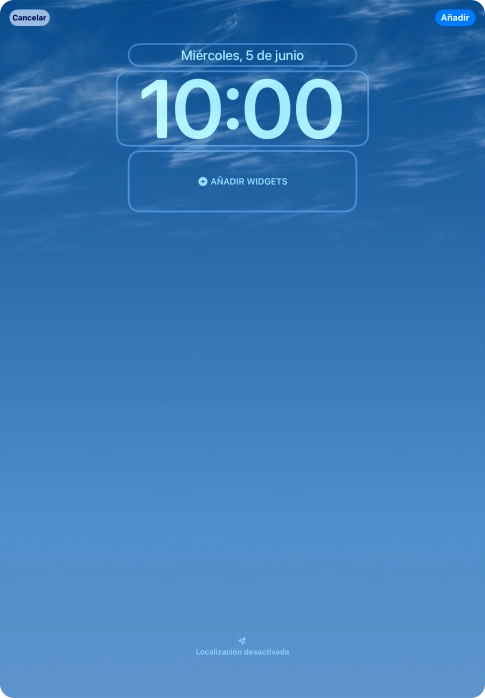 Si deseas personalizar la vista de la fecha en la pantalla de bloqueo, pulsa el widget de la fecha y sigue las indicaciones de la pantalla para seleccionar la vista de widgets deseada. Si deseas personalizar la vista de la fecha en la pantalla de bloqueo, pulsa el widget de la fecha y sigue las indicaciones de la pantalla para seleccionar la vista de widgets deseada.