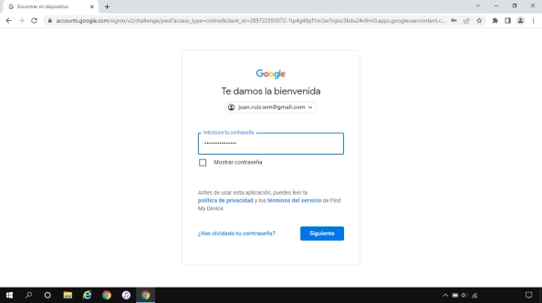 Sigue la indicaciones de la pantalla para iniciar sesión en tu cuenta de Google. Sigue la indicaciones de la pantalla para iniciar sesión en tu cuenta de Google.