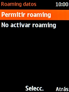 Selecciona Permitir roaming para activar la función. Selecciona Permitir roaming para activar la función.
