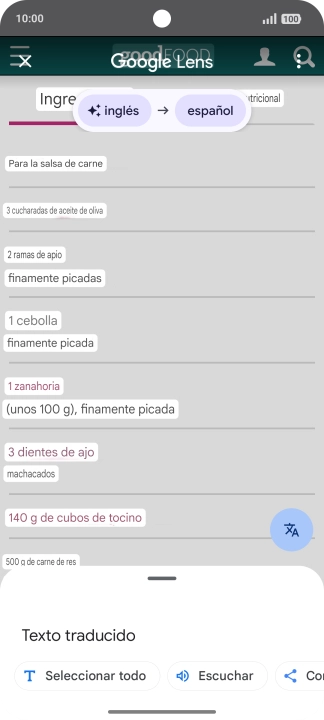 Sigue las indicaciones de la pantalla para seleccionar los ajustes de idioma deseados y utilizar la función.