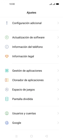 Pulsa Actualización de software. Si hay una versión de software nueva disponible, aparecerá ahora en la pantalla. Sigue las indicaciones de la pantalla para actualizar el software del teléfono.