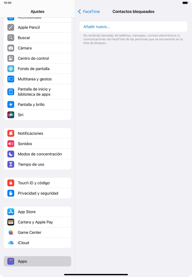 Pulsa Añadir nuevo... y sigue las indicaciones de la pantalla para bloquear un contacto. Pulsa Añadir nuevo... y sigue las indicaciones de la pantalla para bloquear un contacto.