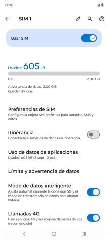 El consumo total de datos se visualiza ahora en la pantalla. El consumo total de datos se visualiza ahora en la pantalla.