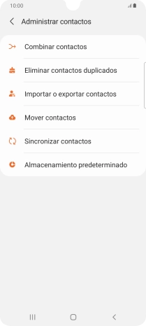Pulsa Importar o exportar contactos. Pulsa Importar o exportar contactos.