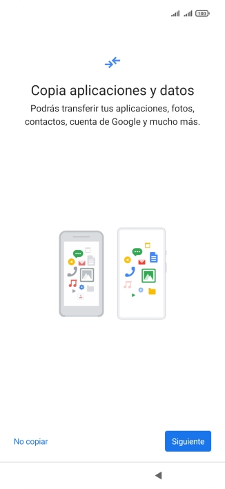 Puedes transferir el contenido de otro teléfono cuando activas tu teléfono por primera vez y cuando lo has restablecido. Cuando aparezca en la pantalla del teléfono esta imagen, ya está listo para la transmisión del contenido del otro teléfono. Puedes transferir el contenido de otro teléfono cuando activas tu teléfono por primera vez y cuando lo has restablecido. Cuando aparezca en la pantalla del teléfono esta imagen, ya está listo para la transmisión del contenido del otro teléfono.