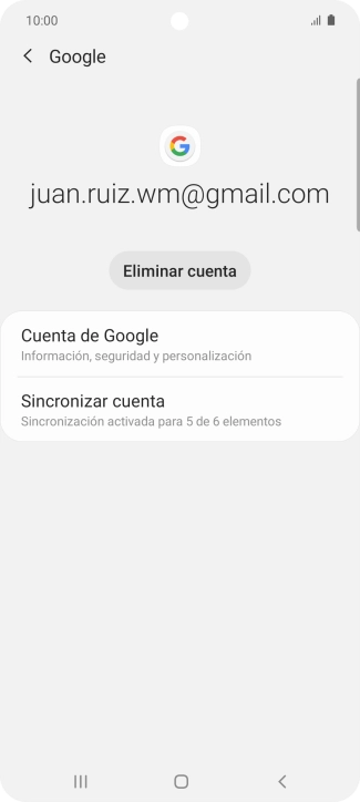 Pulsa Sincronizar cuenta. Pulsa Sincronizar cuenta.