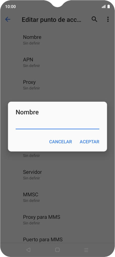 Introduce Vodafone Internet y pulsa ACEPTAR.