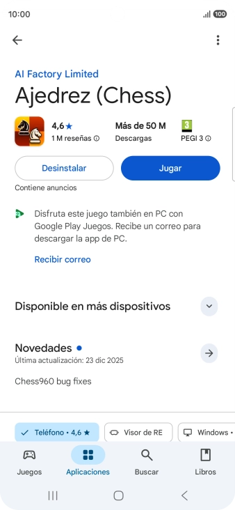 Pulsa Desinstalar.