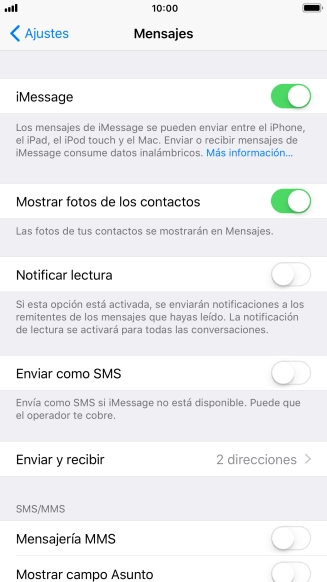 Pulsa el indicador junto a 