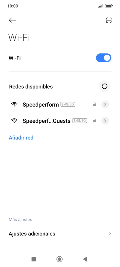 Pulsa la red deseada. Pulsa la red deseada.