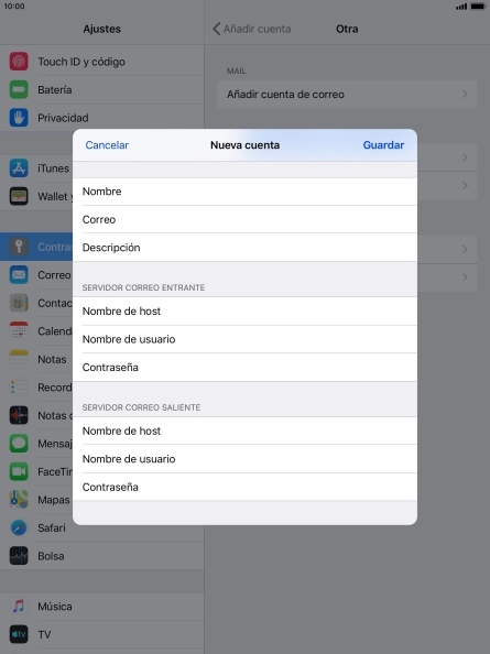 Pulsa Guardar. Ahora se ha configurado tu cuenta de correo electrónico. Si deseas seleccionar más ajustes del servidor de correo de entrada o de salida, continúa con los pasos siguientes. Pulsa Guardar. Ahora se ha configurado tu cuenta de correo electrónico. Si deseas seleccionar más ajustes del servidor de correo de entrada o de salida, continúa con los pasos siguientes.