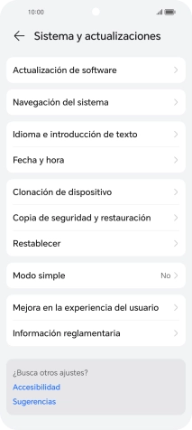 Pulsa Actualización de software. Si hay una versión de software nueva disponible, aparecerá ahora en la pantalla. Sigue las indicaciones de la pantalla para actualizar el software del teléfono. Pulsa Actualización de software. Si hay una versión de software nueva disponible, aparecerá ahora en la pantalla. Sigue las indicaciones de la pantalla para actualizar el software del teléfono.