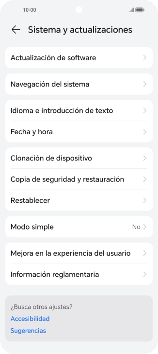 Pulsa Actualización de software. Si hay una versión de software nueva disponible, aparecerá ahora en la pantalla. Sigue las indicaciones de la pantalla para actualizar el software del teléfono. Pulsa Actualización de software. Si hay una versión de software nueva disponible, aparecerá ahora en la pantalla. Sigue las indicaciones de la pantalla para actualizar el software del teléfono.