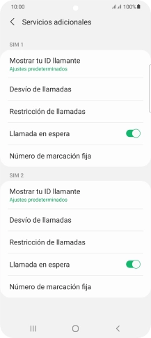 Pulsa Desvío de llamadas bajo la tarjeta SIM deseada. Pulsa Desvío de llamadas bajo la tarjeta SIM deseada.