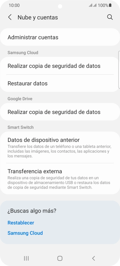 Pulsa Administrar cuentas. Pulsa Administrar cuentas.